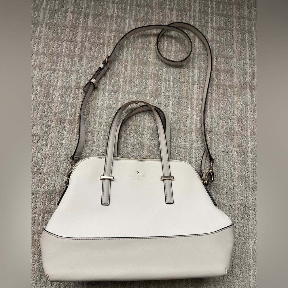 Kate Space cream & light beige tote purse